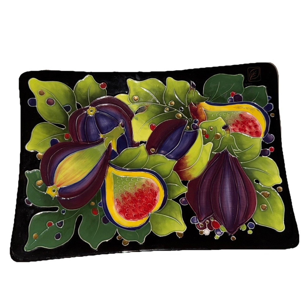 Blue Sky Clayworks Jeanette J McCall Fig Trinket plate tray